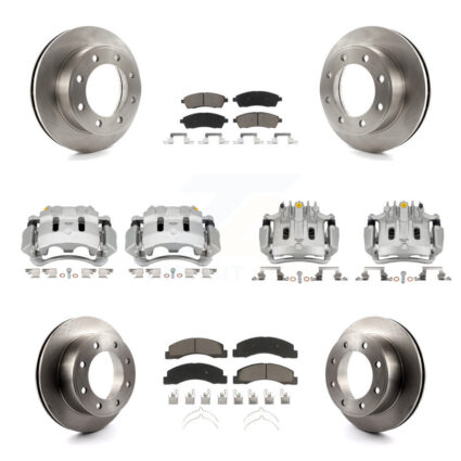 Front Rear Disc Brake Caliper Rotor Ceramic Pad Kit (10Pc) For Ford F-250 Super Duty 4WD KC8-101120C