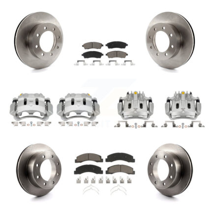Front Rear Disc Brake Caliper Rotor And Ceramic Pad Kit (10Pc) For Ford F-250 Super Duty KC8-101121C
