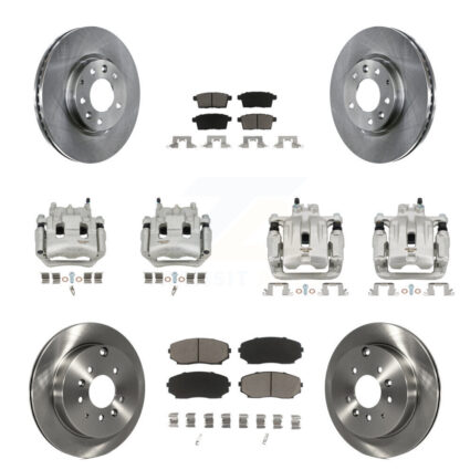 Front Rear Disc Brake Caliper Rotor Ceramic Pad Kit (10Pc) For 2007-2009 Lincoln MKX FWD KC8-101126C
