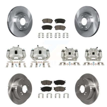 Front Rear Brake Caliper Rotors & Ceramic Pad Kit (10Pc) For Hyundai Accent Kia Rio5 Rio KC8-101129C