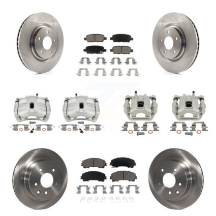 Front Rear Disc Brake Caliper Rotor Ceramic Pad Kit (10Pc) For 2014-2015 Nissan Rogue SL KC8-101136C