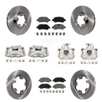 Front Rear Brake Caliper Rotor & Ceramic Pad Kit (10Pc) For Ford Transit-250 Transit-150 KC8-101140C