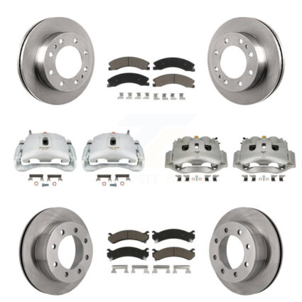 Front Rear Disc Brake Caliper Rotors & Ceramic Pad Kit (10Pc) For Chevrolet Express 4500 KC8-101151C