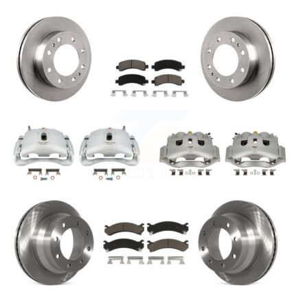 Front Rear Disc Brake Caliper Rotors & Ceramic Pad Kit (10Pc) For Chevrolet Express 4500 KC8-101152C