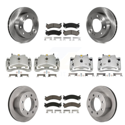 Front Rear Brake Caliper Rotor & Ceramic Pad Kit (10Pc) For GMC Chevrolet Sierra 2500 HD KC8-101153C