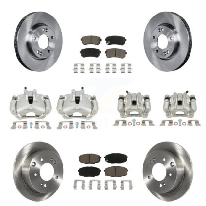 Front Rear Brake Caliper Rotor And Ceramic Pad Kit (10Pc) For Kia Forte Koup Forte5 2.0L KC8-101158C