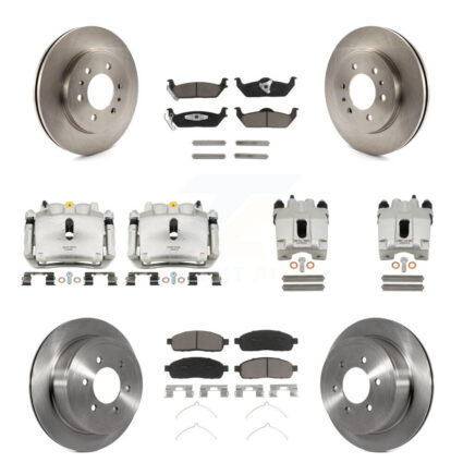 Front Rear Brake Caliper Rotor & Ceramic Pad Kit (10Pc) For Ford F-150 With 6 Lug Wheels KC8-101172C