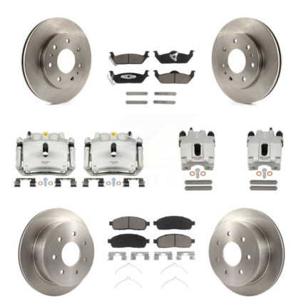 Front Rear Brake Caliper Rotor & Ceramic Pad Kit (10Pc) For Ford F-150 With 7 Lug Wheels KC8-101173C