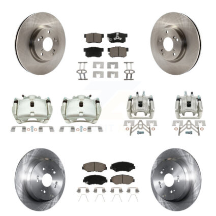 Front Rear Disc Brake Caliper Rotors And Ceramic Pad Kit (10Pc) For 2005-2006 Honda CR-V KC8-101174C