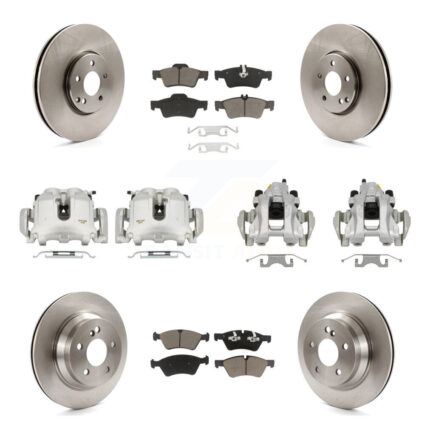 Front Rear Disc Brake Caliper Rotors & Ceramic Pad Kit (10Pc) For Mercedes-Benz E550 AWD KC8-101175C