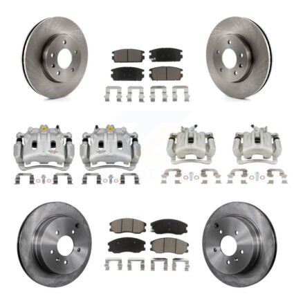 Front Rear Brake Caliper Rotors Ceramic Pad Kit (10Pc) For Chevrolet Equinox Pontiac Vue KC8-101181C