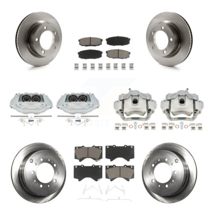 Front Rear Disc Brake Caliper Rotor & Ceramic Pad Kit (10Pc) For Lexus LX570 Toyota Land KC8-101184C