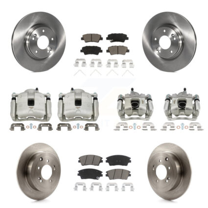 Front Rear Brake Caliper Rotors & Ceramic Pad Kit (10Pc) For Hyundai Tucson Kia Sportage KC8-101185C