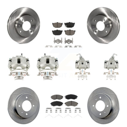 Front Rear Brake Caliper Rotor Ceramic Pad Kit (10Pc) For 02 Hyundai Elantra To 10 31 01 KC8-101188C