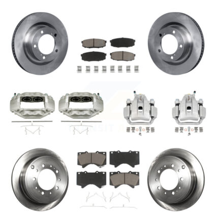 Front Rear Disc Brake Caliper Rotor And Ceramic Pad Kit (10Pc) For Toyota Tundra Sequoia KC8-101189C