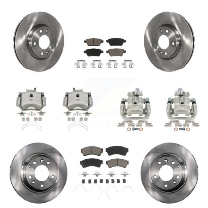 Front Rear Brake Caliper Rotors & Ceramic Pad Kit (10Pc) For Ford Fusion Mazda 6 Lincoln KC8-101190C