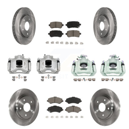 Front Rear Brake Caliper Rotor Ceramic Pad Kit (10Pc) For Dodge Grand Caravan Chrysler & KC8-101191C