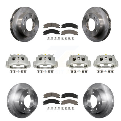 Front Rear Brake Caliper Rotor & Ceramic Pad Kit (10Pc) For GMC Chevrolet Sierra 2500 HD KC8-101194C