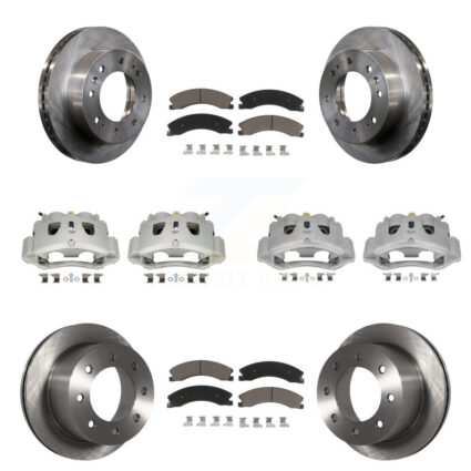 Front Rear Brake Caliper Rotor & Ceramic Pad Kit (10Pc) For GMC Sierra 3500 HD Chevrolet KC8-101195C