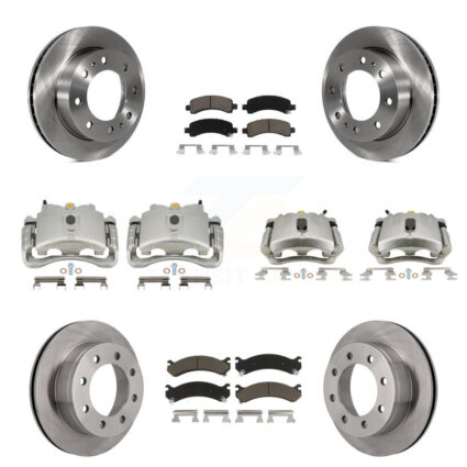 Front Rear Disc Brake Caliper Rotor Ceramic Pad Kit (10Pc) For GMC Savana 2500 Chevrolet KC8-101204C