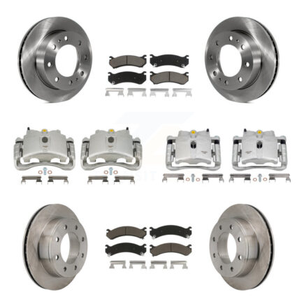 Front Rear Brake Caliper Rotor & Ceramic Pad Kit (10Pc) For GMC Chevrolet Sierra 2500 HD KC8-101205C