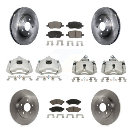 Front Rear Brake Caliper Rotor Ceramic Pad Kit (10Pc) For 2005 Pontiac Montana Chevrolet KC8-101208C