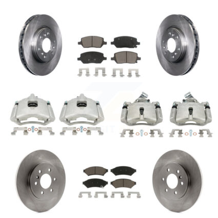 Front Rear Disc Brake Caliper Rotor Ceramic Pad Kit (10Pc) For Pontiac Montana Chevrolet KC8-101210C