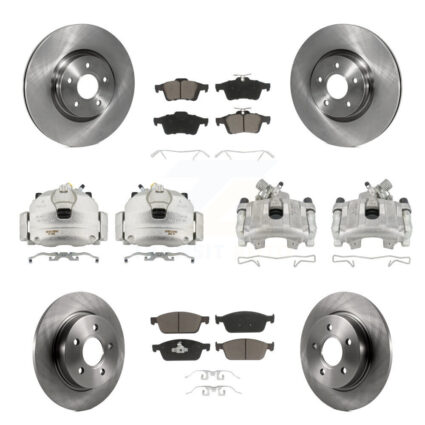 Front Rear Disc Brake Caliper Rotor & Ceramic Pad Kit (10Pc) For 2013-2018 Ford Focus ST KC8-101216C