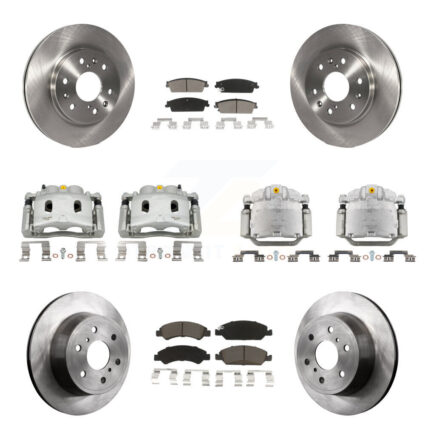 Front Rear Brake Caliper Rotor & Ceramic Pad Kit (10Pc) For Chevrolet Silverado 1500 GMC KC8-101221C