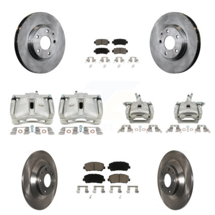 Front Rear Disc Brake Caliper Rotors And Ceramic Pad Kit (10Pc) For 2013-2015 Mazda CX-5 KC8-101227C