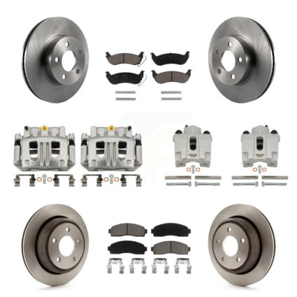 Front Rear Disc Brake Caliper Rotor Ceramic Pad Kit (10Pc) For 2010-2011 Ford Ranger 4WD KC8-101231C