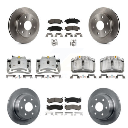 Front Rear Brake Caliper Rotor & Ceramic Pad Kit (10Pc) For Chevrolet Silverado 1500 GMC KC8-101234C