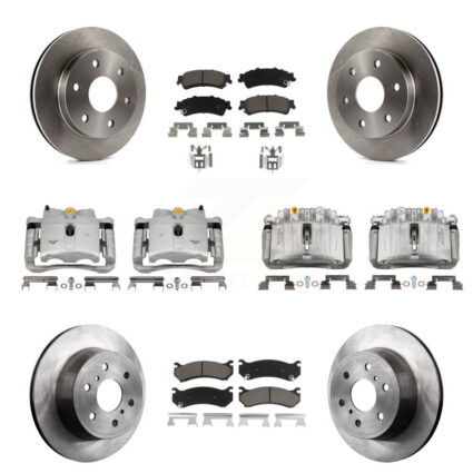 Front Rear Disc Brake Caliper Rotor & Ceramic Pad Kit (10Pc) For GMC Sierra 1500 Classic KC8-101235C