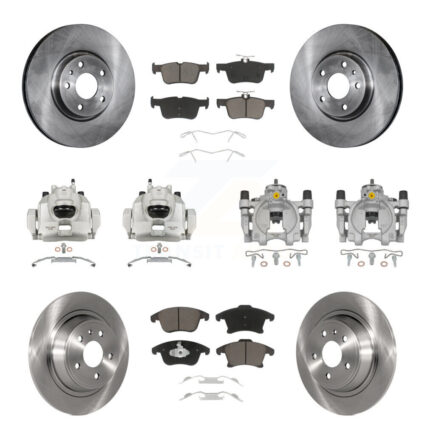 Front Rear Disc Brake Caliper Rotor & Ceramic Pad Kit (10Pc) For Ford Fusion Lincoln MKZ KC8-101240C