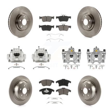 Front Rear Brake Caliper Rotor & Ceramic Pad Kit (10Pc) For Ford Police Responder Hybrid KC8-101241C