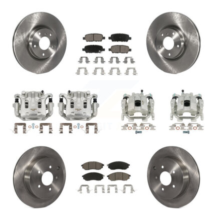 Front Rear Brake Caliper Rotors & Ceramic Pad Kit (10Pc) For Nissan Murano INFINITI QX70 KC8-101244C