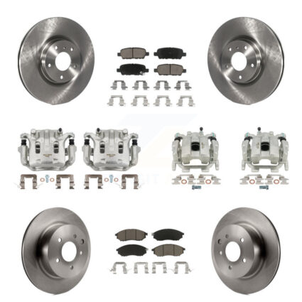 Front Rear Brake Caliper Rotor Ceramic Pad Kit (10Pc) For INFINITI G37 QX50 EX37 G25 M35 KC8-101247C