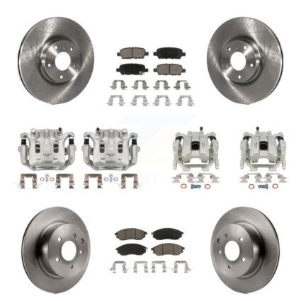 Front Rear Disc Brake Caliper Rotor & Ceramic Pad Kit (10Pc) For 2008-2012 INFINITI EX35 KC8-101248C