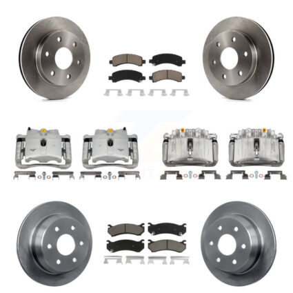 Front Rear Brake Caliper Rotor & Ceramic Pad Kit (10Pc) For Chevrolet Avalanche 1500 4WD KC8-101255C