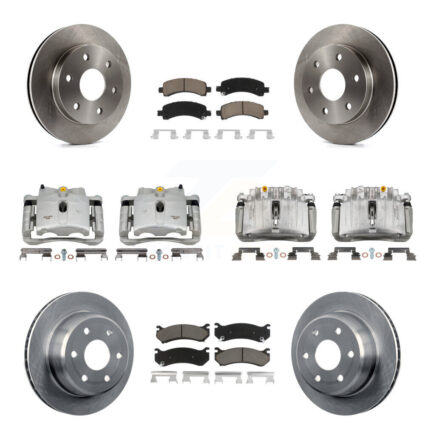 Front Rear Brake Caliper Rotor & Ceramic Pad Kit (10Pc) For GMC Yukon Chevrolet Tahoe XL KC8-101256C