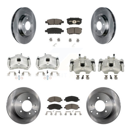 Front Rear Brake Caliper Rotors Ceramic Pad Kit (10Pc) For Jeep Patriot Compass Chrysler KC8-101280C