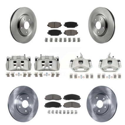 Front Rear Disc Brake Caliper Rotor & Ceramic Pad Kit (10Pc) For 2014-2020 Dodge Journey KC8-101287C