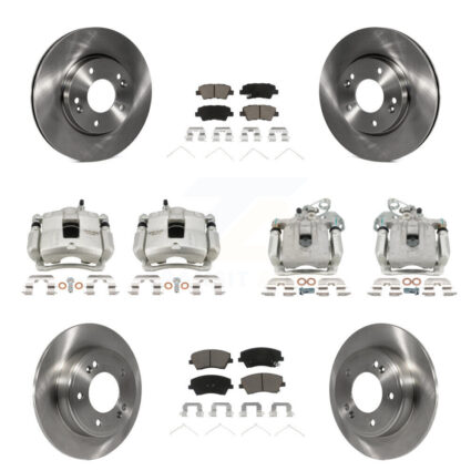 Front Rear Brake Caliper Rotor Ceramic Pad Kit (10Pc) For 2017-2020 Hyundai Elantra 2.0L KC8-101288C