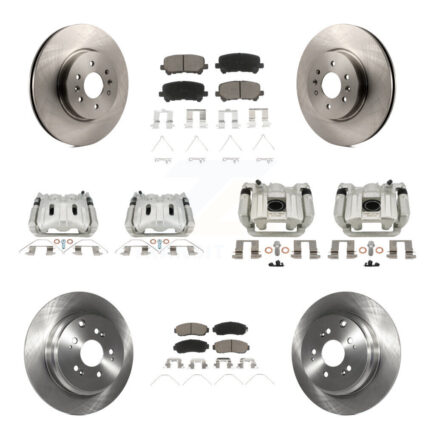 Front Rear Disc Brake Caliper Rotor & Ceramic Pad Kit (10Pc) For 2011-2014 Honda Odyssey KC8-101308C