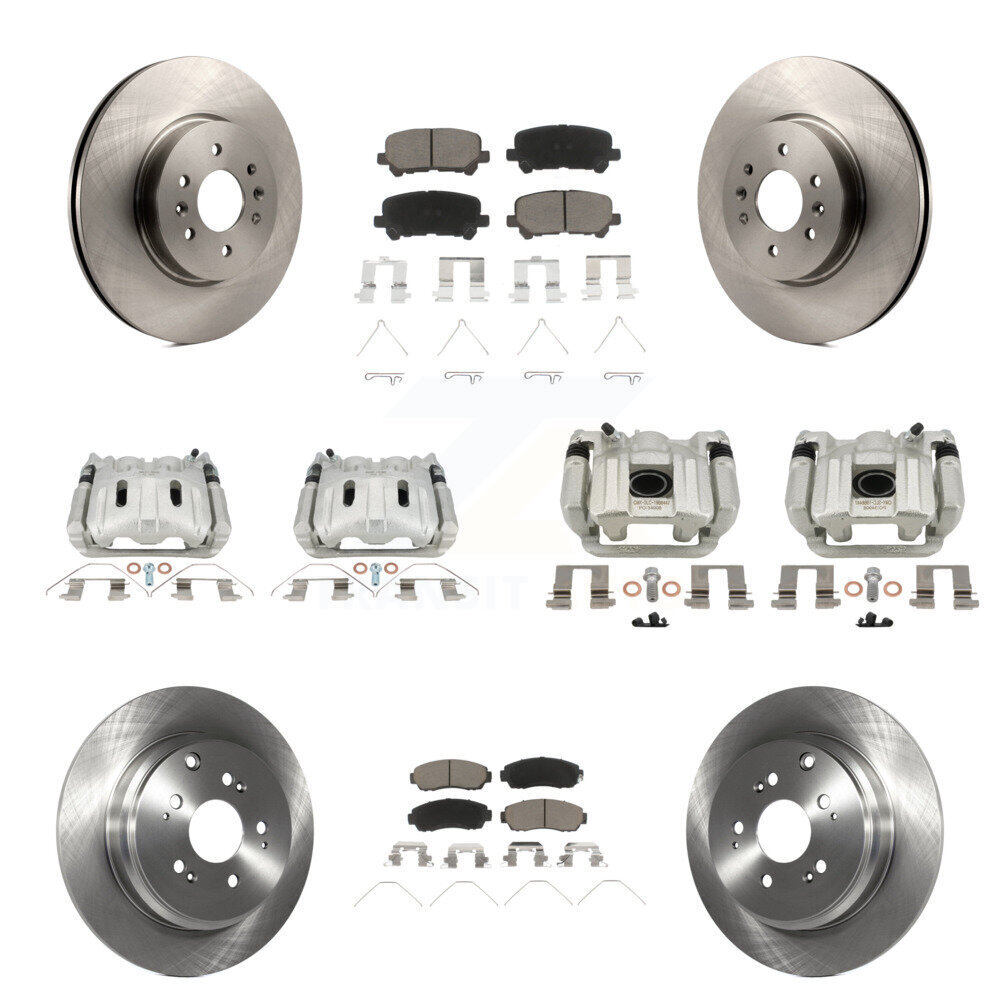 Front Rear Disc Brake Caliper Rotor & Ceramic Pad Kit (10Pc) For 2011-2014 Honda Odyssey KC8-101308C