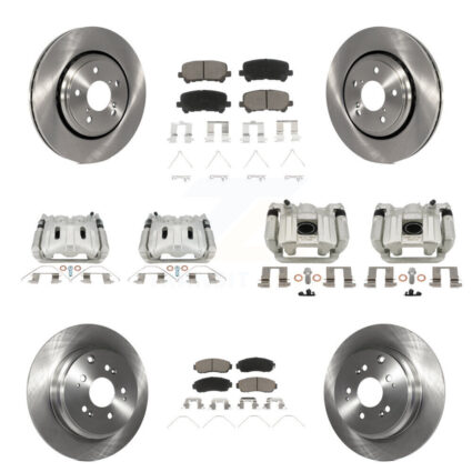 Front Rear Disc Brake Caliper Rotor & Ceramic Pad Kit (10Pc) For 2015-2017 Honda Odyssey KC8-101309C