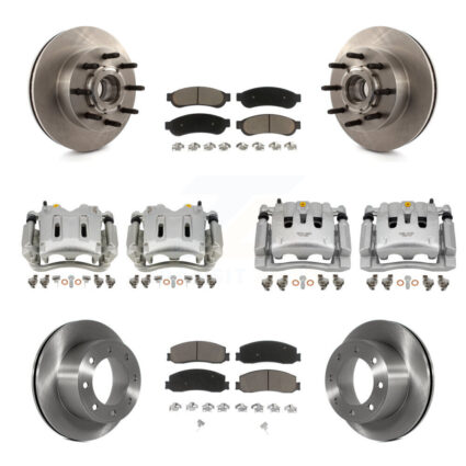 Front Rear Brake Caliper Rotors & Ceramic Pad Kit (10Pc) For Ford F-250 Super Duty F-350 KC8-101311C