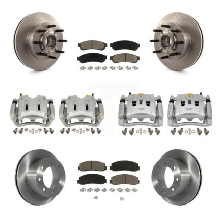 Front Rear Brake Caliper Rotors & Ceramic Pad Kit (10Pc) For Ford F-250 Super Duty F-350 KC8-101313C