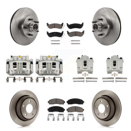 Front Rear Disc Brake Caliper Rotor Ceramic Pad Kit (10Pc) For 2010-2011 Ford Ranger RWD KC8-101314C