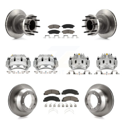 Front Rear Disc Brake Caliper Rotor And Ceramic Pad Kit (10Pc) For Ford F-350 Super Duty KC8-101320C